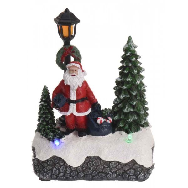 Χριστουγεννιάτικο Διακοσμητικό, με Άγιο Βασίλη και LED (12cm)